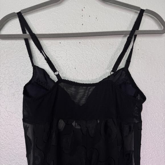 Victorias Secret Slip Dress Womens Small Sheer Heart Flocked Maxi Y2K Lingerie - Picture 8 of 12